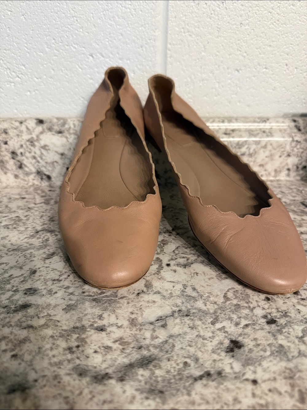 Chloe nude scalloped ballet flat